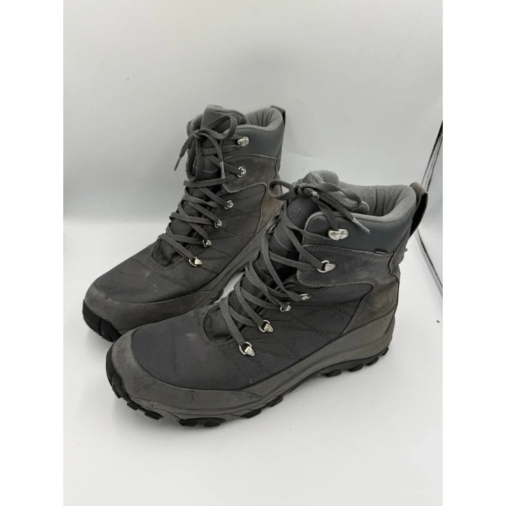 The North Face Chilkat Snow Boots Men's Size 14 Gray Waterproof Winter Lace Up